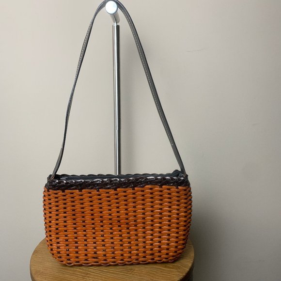 Cream Woven Leather Shoulder Bag by Ellepi main image 1